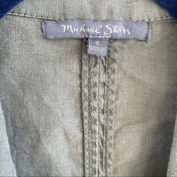 Michael Stars Camo Green Linen Vest, size S - Picture 3 of 6